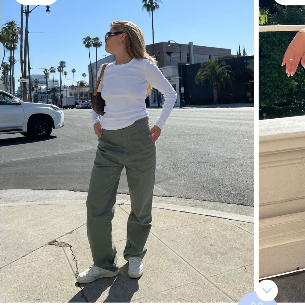 Djerf Avenue olive green pants